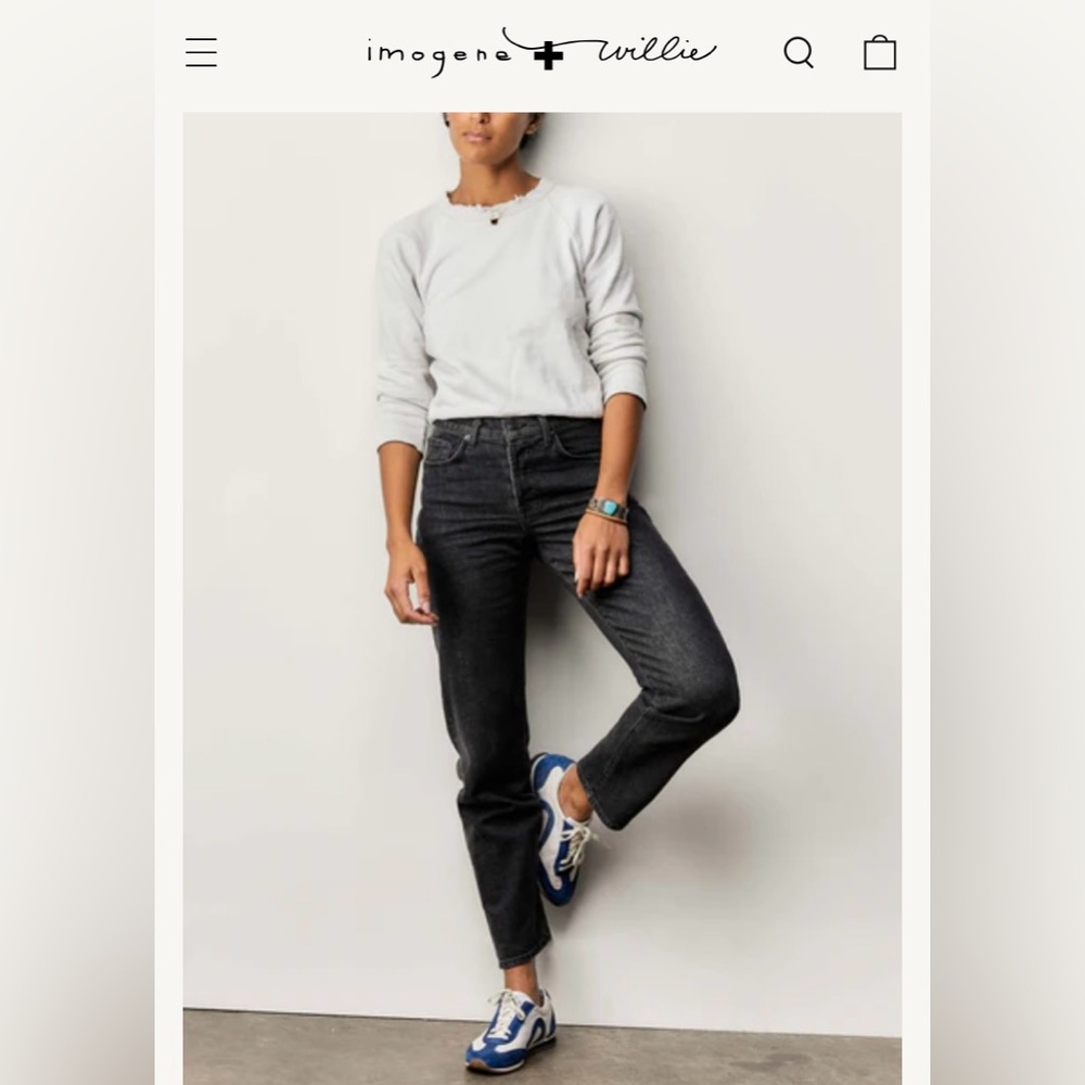 Imogene + Willie - Ada Straight Leg Jean in Stoner Black 28” inseam